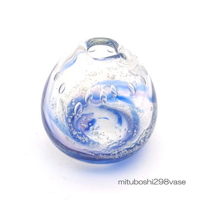 mituboshi298vase　琉球ガラス一輪挿し・花瓶・ flowervase　三ツ星工房