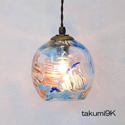琉球ガラスペンダントライト　品番.takumi9K