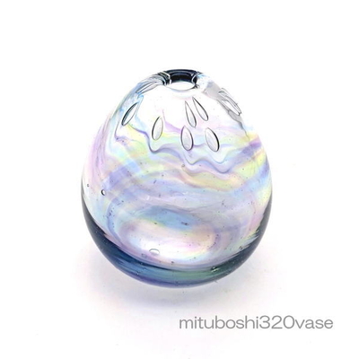 mituboshi320vase　琉球ガラス一輪挿し・花瓶・ flowervase　三ツ星工房