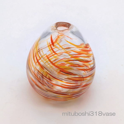 mituboshi318vase　琉球ガラス一輪挿し・花瓶・ flowervase　三ツ星工房