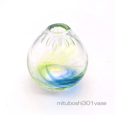 mituboshi301vase　琉球ガラス一輪挿し・花瓶・ flowervase　三ツ星工房