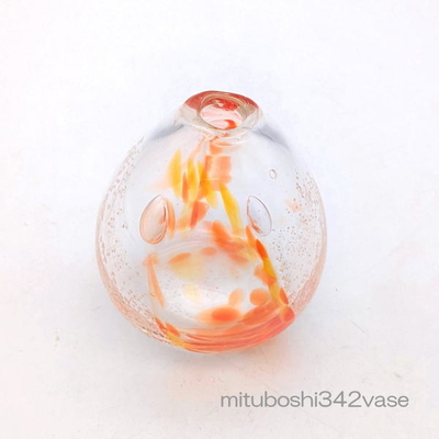 mituboshi342vase　琉球ガラス一輪挿し・花瓶・ flowervase　三ツ星工房