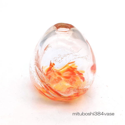 mituboshi384vase　琉球ガラス一輪挿し・花瓶・ flowervase　三ツ星工房