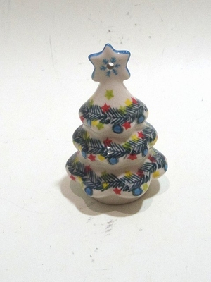 ポーリッシュポタリー　　置き物　ミニクリスマスツリー　