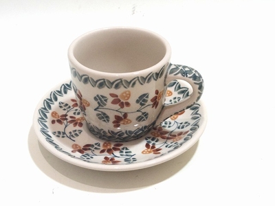 ポーリッシュポタリー　　カップ＆ソーサー　電子レンジ/オーブン/食洗器対応