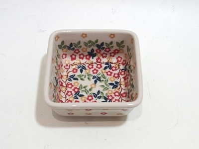 ポーリッシュポタリー　　スクエア小鉢　10.5ｃｍ　電子レンジ/オーブン/食洗器対応