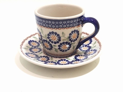 ポーリッシュポタリー　　カップ＆ソーサー　電子レンジ/オーブン/食洗器対応