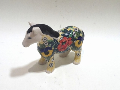 ポーリッシュポタリー　馬　（午）　干支/置き物/飾り