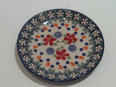 ポーリッシュポタリー　　プレート小皿　16.5ｃｍ　電子レンジ/オーブン/食洗器対応