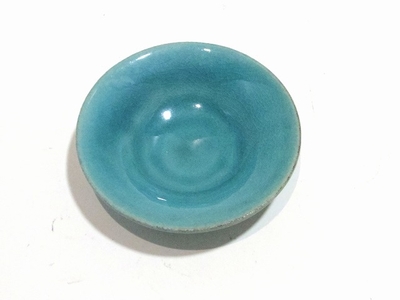 Awabi ware 豆皿　 ターコイズ約　10ｃｍｘ高さ2.5ｃｍ　和食器