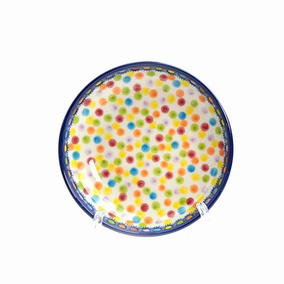 ポーリッシュポタリー　銘々皿/豆皿　14ｃｍ/電子レンジ/オーブン/食洗器対応/ＡＬＥＧＲＥ