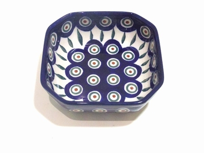 ポーリッシュポタリー　スクエアボウル12.5ｃｍ　電子レンジ/オーブン/食洗器対応