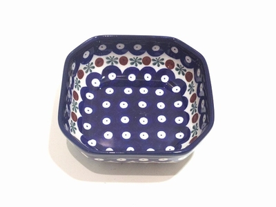 ポーリッシュポタリー　スクエアボウル12.5ｃｍ電子レンジ/オーブン/食洗器対応/ＡＬＥＧＲＥ