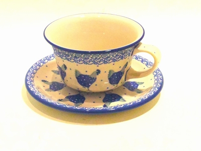 ポーリッシュポタリー　カップ＆ソーサー　約180ｍｌ/電子レンジ/オーブン/食洗器対応/ＡＬＥＧＲＥ