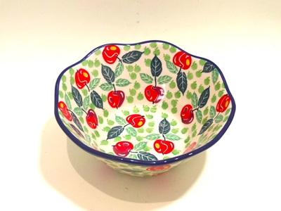 ポーリッシュポタリー　中鉢　20.5ｃｍ/電子レンジ/オーブン/食洗器対応/ＡＬＥＧＲＥ