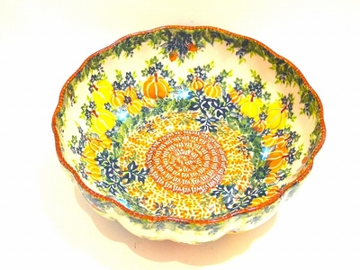 ポーリッシュポタリー　再入荷　大鉢　27ｃｍ　電子レンジ/オーブン/食洗器対応