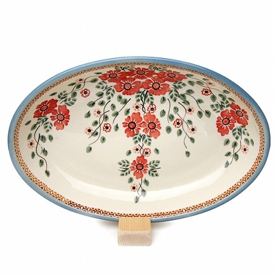 ポーリッシュポタリー　オーバル皿　29ｃｍ電子レンジ/オーブン/食洗器対応/ＡＬＥＧＲＥ