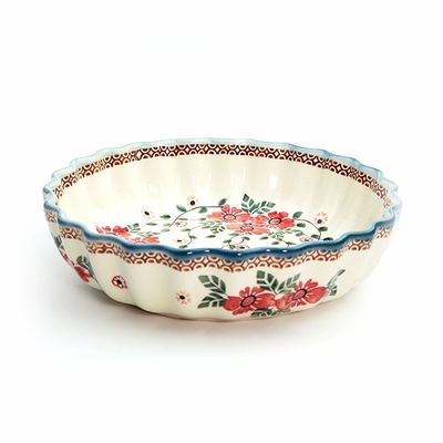 ポーリッシュポタリー　スフレディッシュ　22ｃｍ　電子レンジ/オーブン/食洗器対応