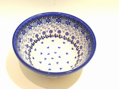ポーリッシュポタリー　大鉢　ボウル　19.5ｃｍ/電子レンジ/オーブン/食洗器対応/ＡＬＥＧＲＥ