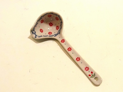 ポーリッシュポタリー　レードル/スプーン　17ｃｍ　/電子レンジ/オーブン/食洗器対応/ＡＬＥＧＲＥ