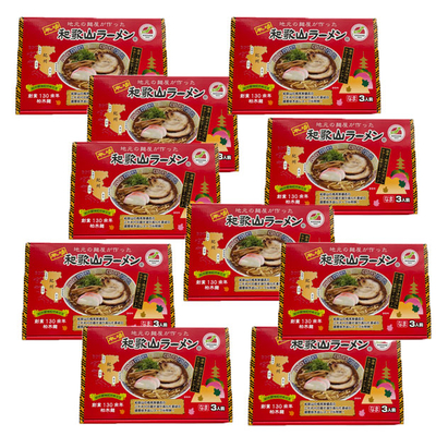 和歌山ラーメン 麺110g・とんこつ醤油スープ47g 各3袋&times;10箱 創業明治20年 老舗 柏木製麺所 