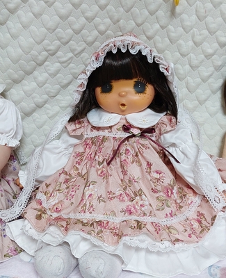ドール服 花柄エプロンドレス ジェジェちゃんサイズ エンジリボン