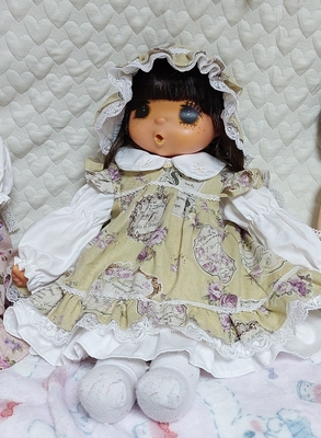 ドール服 アンティーク柄エプロンドレス