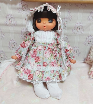 ドール服 グリーン花柄ドレス  大きいジェジェちゃんサイズ