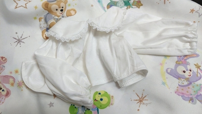 ドール服 スムースニット衿フリルブラウス 45