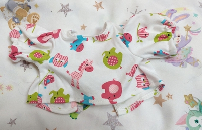 ドール服 ぞうさんカラフルパフスリーブ  45