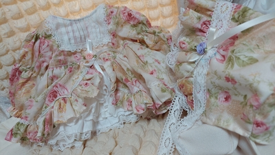 ドール服 花柄ふりふりドレス   45