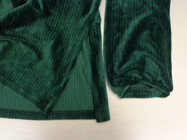 Cecil Mcbee セシルマクビー ベロア調ワンピース シャドウストライプ グリーン ｍ ハッピーランド市場