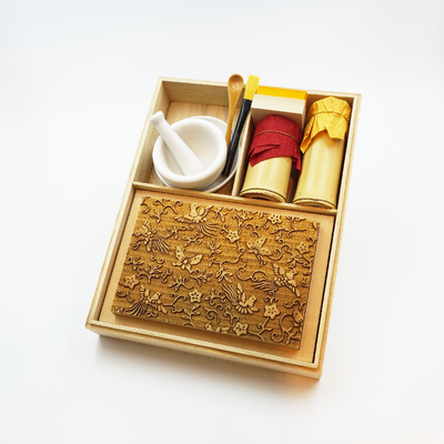 丸二 京からかみ キット Karakami kit 鳳凰蝶唐草 唐紙摺り 版木 木製スタンプ _ その他雑貨 Karakami kit | 京からかみ丸二