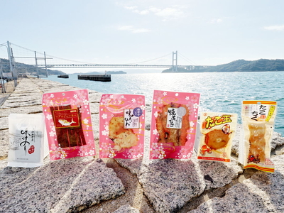 全国送料無料・第2弾のんべいぇ6品（たこちく、たこ玉、味付のり、ブラックペッパー焼あなご、焼えいひれ、マグロジャーキー）セットセット