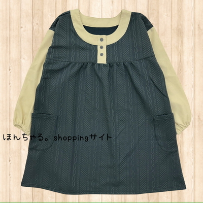 キルトニットチュニックグレー&times;アイボリー【57】