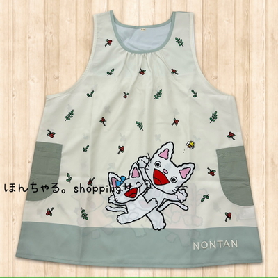 ノンタンいもうといいなエプロンナチュラル&times;グリーン【2L-3L】【27】