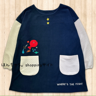 きんぎょがにげたフリースチュニックネイビー【2L-3L】【20】