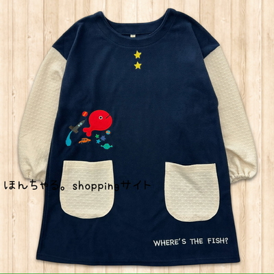 きんぎょがにげたフリースチュニックネイビー【M-L】【19】