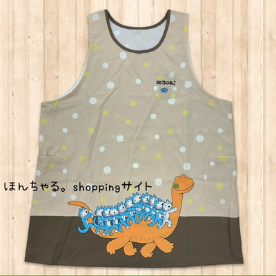 11ぴきのねこどろんこドットエプロンベージュ【2L-3L】【32】