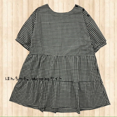 ギンガムティアードチュニックモノトーン【58】
