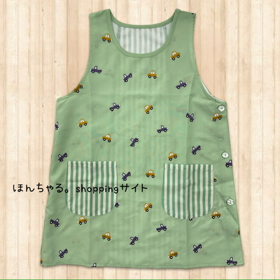 くるま刺しゅう総柄エプロンミントグリーン【40】