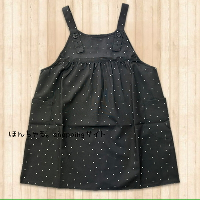 ランダムドットプリントエプロンブラック【60】