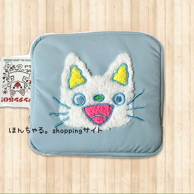 ノンタンサガラ刺繍スクエアポーチ50周年カラーライトブルー【送料無料アイテム】