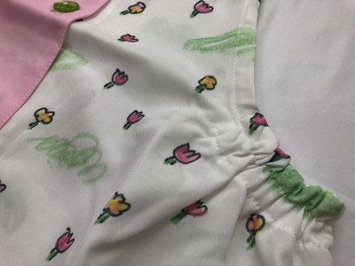 わたしのワンピースお花畑エプロンピンク ホワイト ほんちゃる