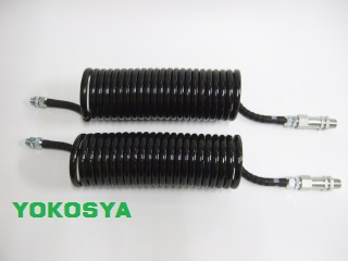 1-5　UDトラックス用コイル式エアーホース黒／黒　4.5ｍセット