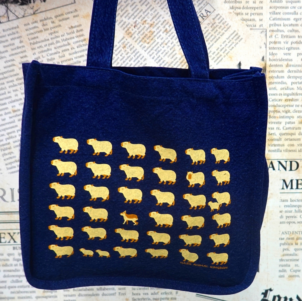 たっぷりマチ付き スクエアトートバッグ カピバラの森 Original 那須どうぶつ王国ネット