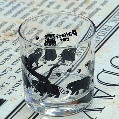 マヌルネコシルエットのグラスタンブラー