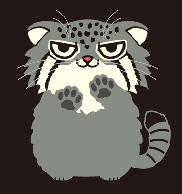 壁ドン ! マヌルネコTシャツ( 色ネイビー) キッズサイズ 【Original
