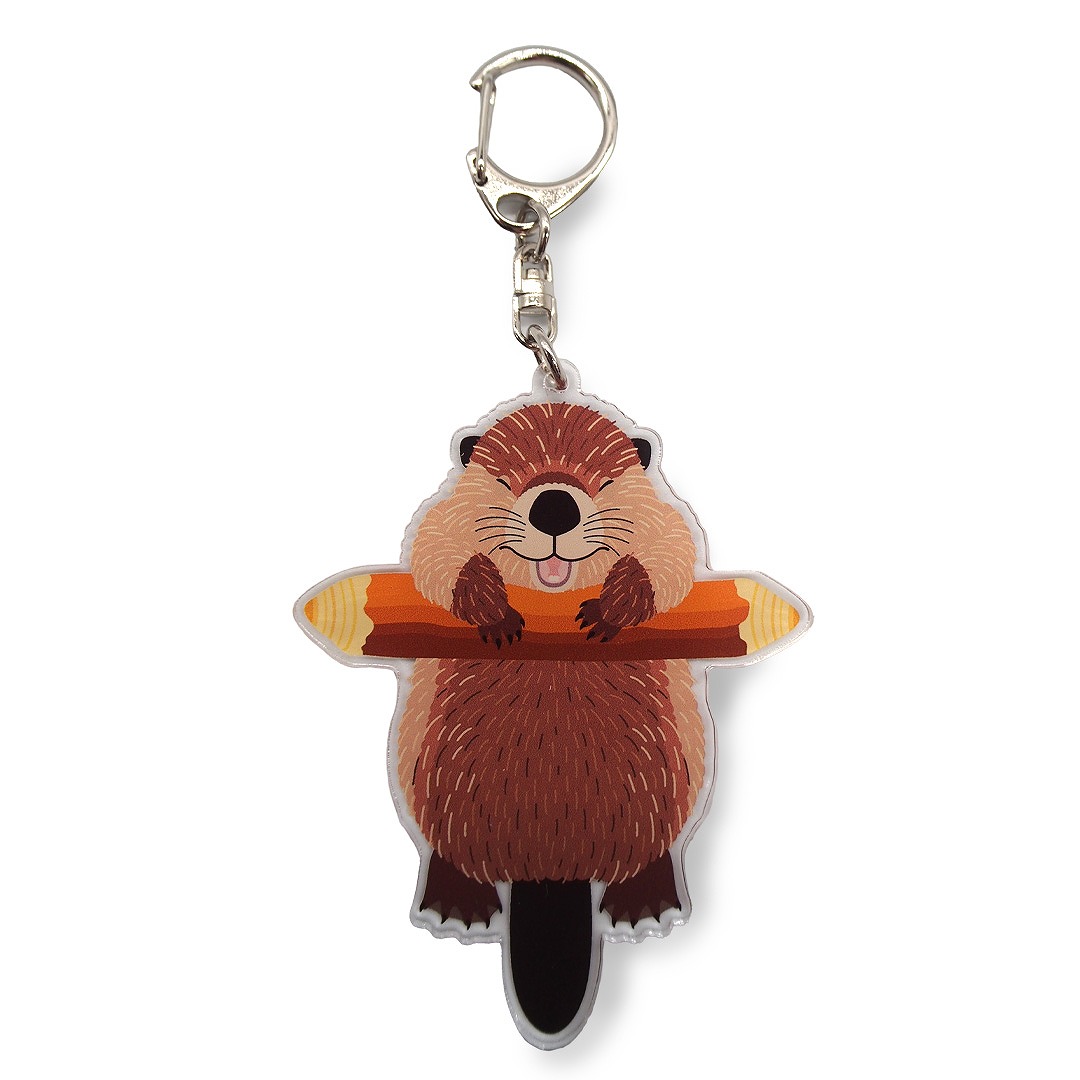 スマイルフェイスアクリルキーホルダー アメリカビーバー【original