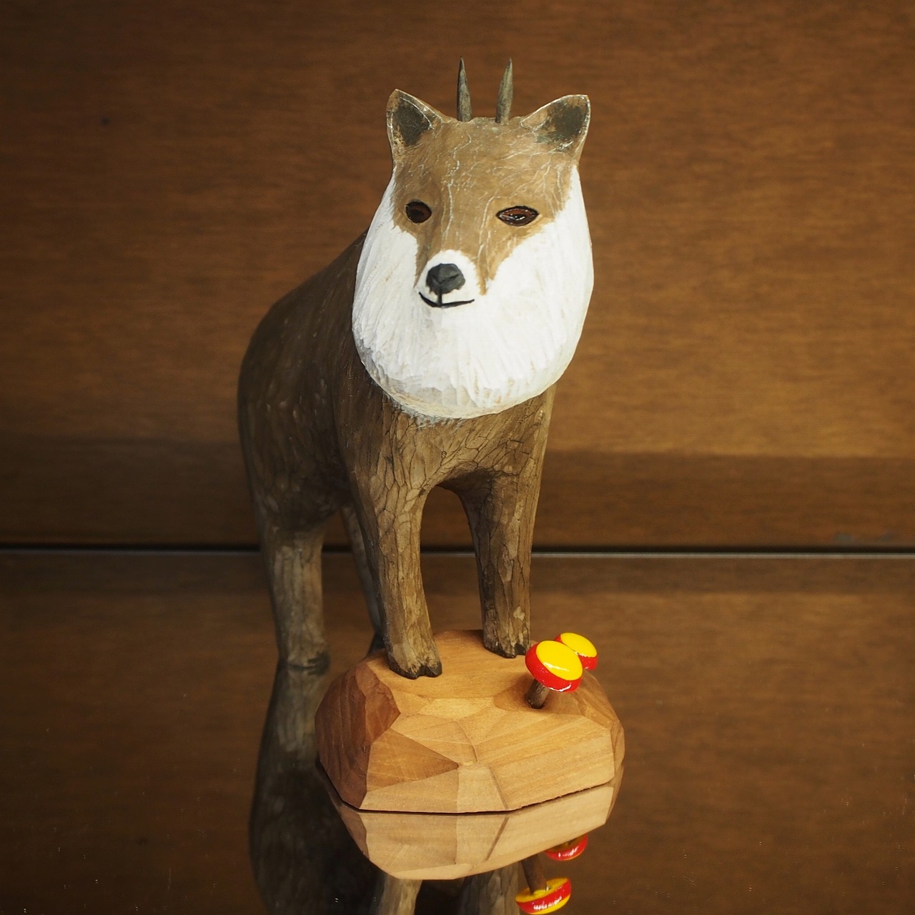 那須どうぶつ王国×『木葉悦』 木彫り彫刻 カモシカ【original】 | 那須